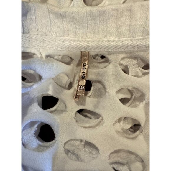 Pete Collection Open Weave White Long Sleeve Knit Sweater Top Women's Size XS - Picture 4 of 9